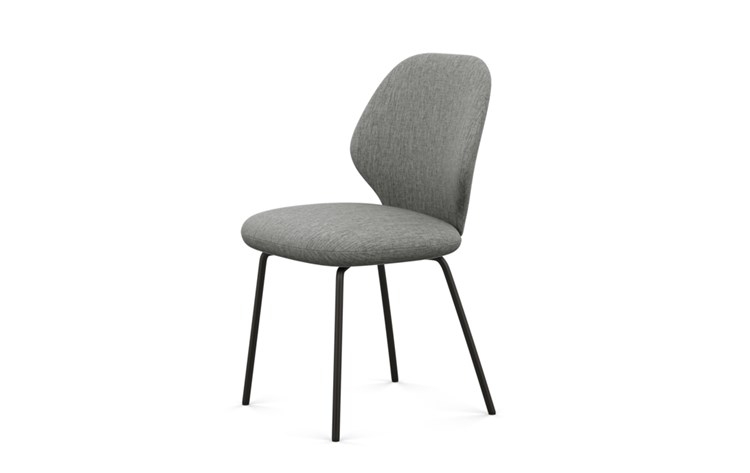 Kit Dining Chair with Plow Fabric and Matte Black legs - Image 4
