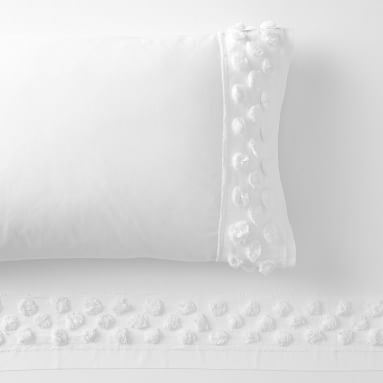 Pretty Pom Sheet Set, Queen, White - Image 1