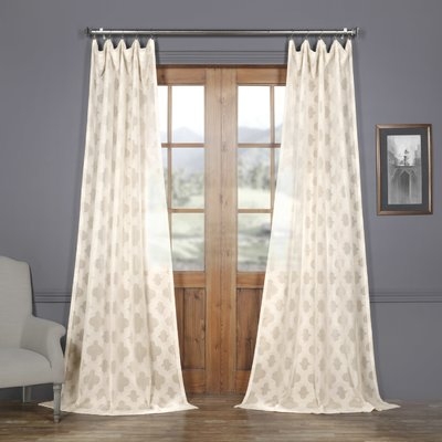 Jaworski Geometric Sheer Tab Top Single Curtain Panel - Image 0