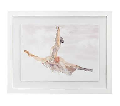 Ballet Grand Jete Framed Artwork, 24x19 - Image 0
