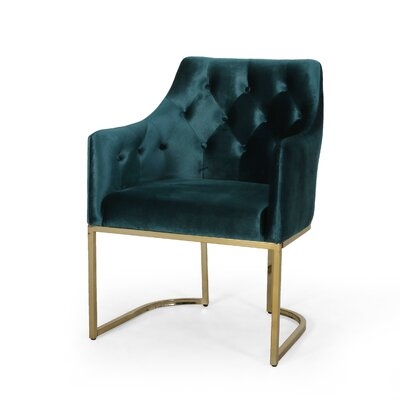 Poynor Modern Tufted Glam Accent Armchair - Image 0