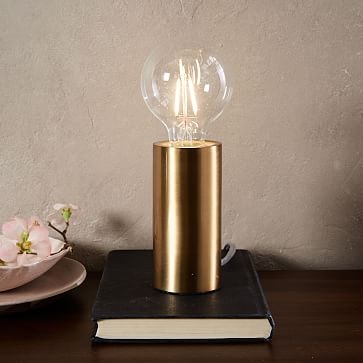 Pedestal Accent Table Lamp- Antique Brass - Image 0