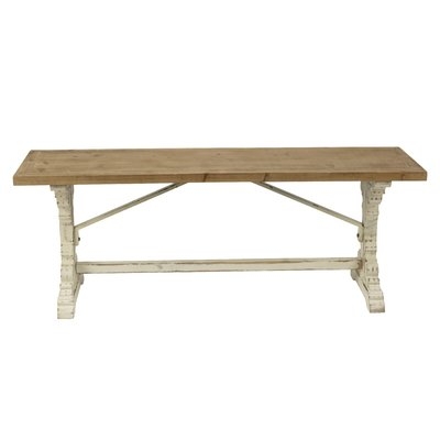 Wight Farmhouse Style Wood Bench - Image 0