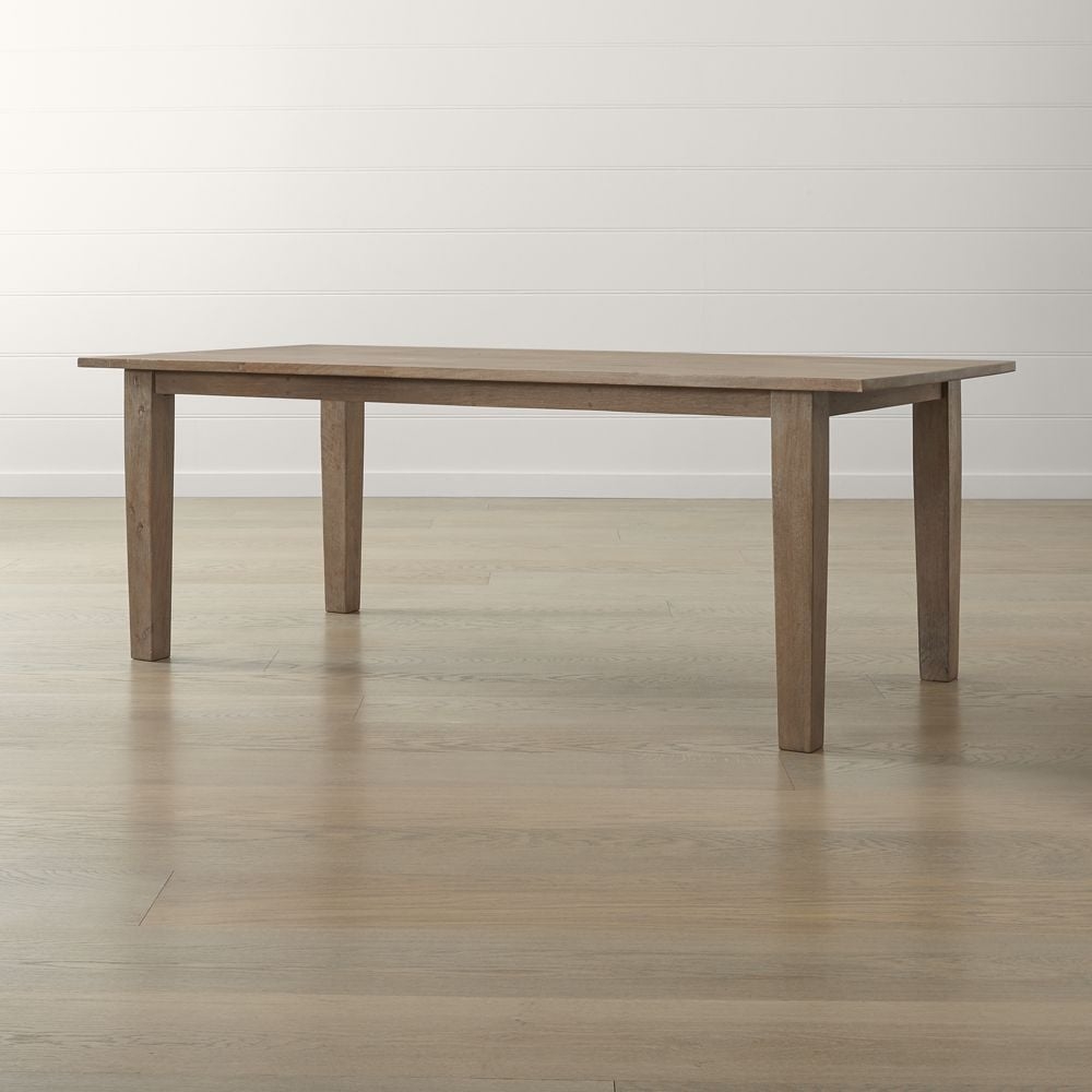 Basque 82" Weathered Light Brown Solid Wood Dining Table - Image 1