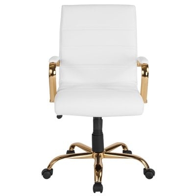 Leaman Task Chair, White/Gold - Image 0