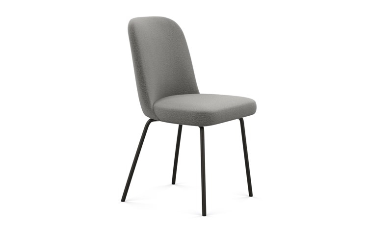 Dylan Dining Chair with Heather Fabric and Matte Black legs - Image 1