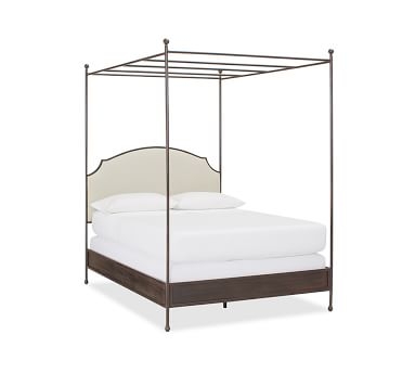 Aberdeen Metal & Upolstered Headboard Canopy Bed, King, Bronze finish - Image 3