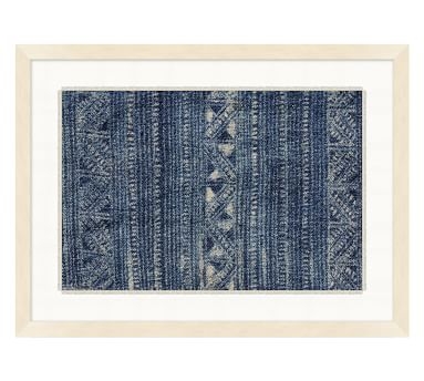 Indigo Batik Framed Paper Print, Set of 3 - Image 3