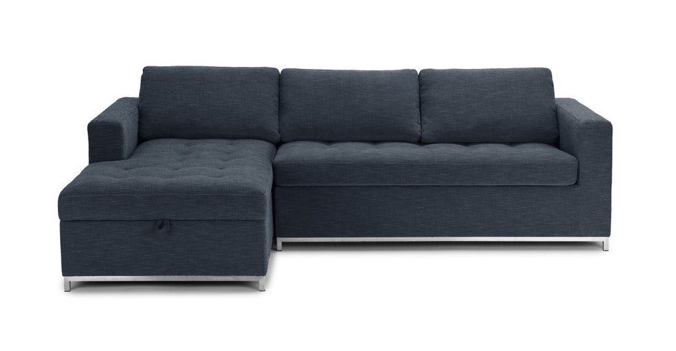 Soma Midnight Blue Left Sofa Bed - Image 0