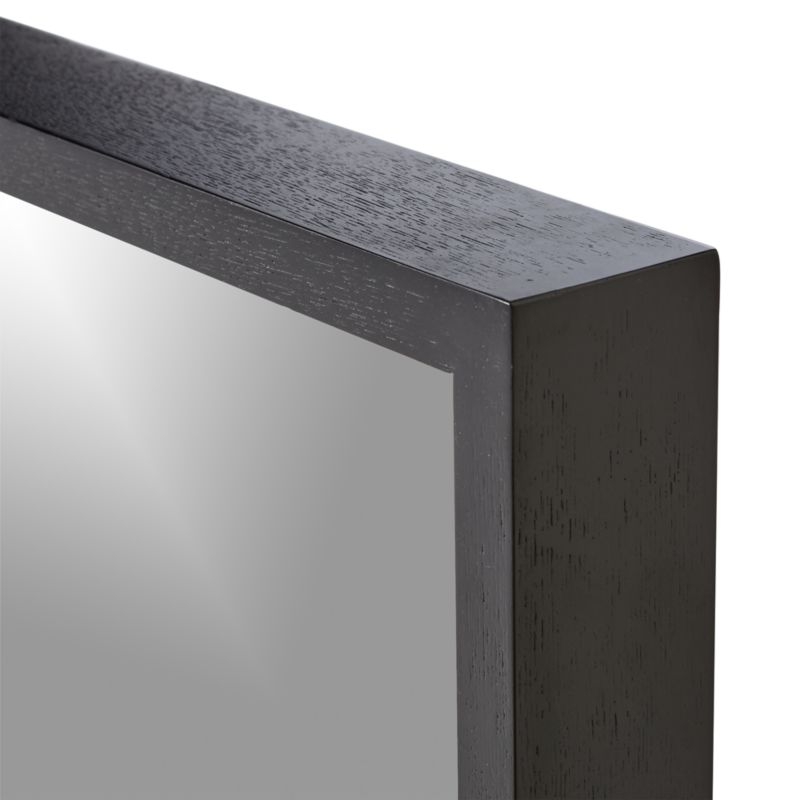 Liam Black Frame Floor Mirror with Brass Inlay - Image 4