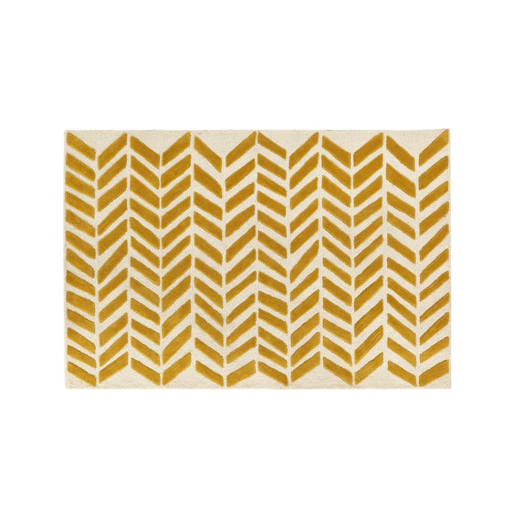 4x6' Yellow Chevron Rug - Image 0