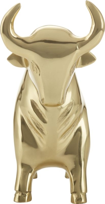 Pascal The Bull Gold Doorstop-Bookend - Image 3