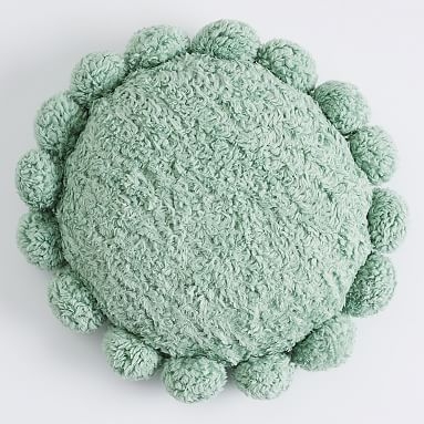 Cozy Pom Pillow, 14" round, Pale Seafoam - Image 0