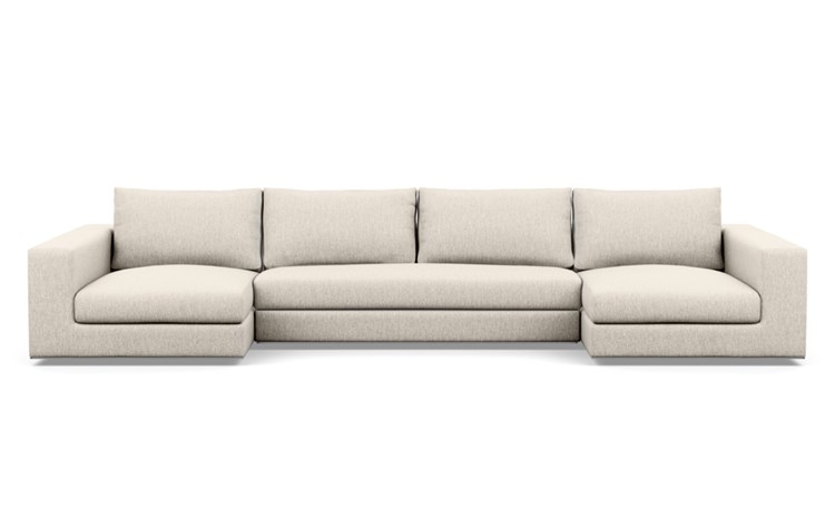 Walters U-Sectional with Wheat Fabric, and Bench Cushion - Image 0