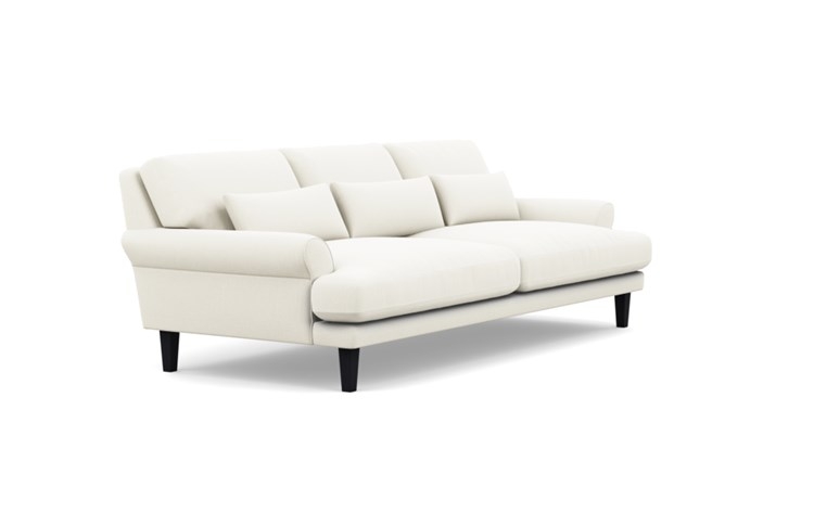 Maxwell Sofa with Ivory Fabric and Painted Black legs - Image 1