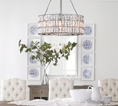 Adeline Faceted Crystal Round Chandelier, Bronze, Small - Image 5
