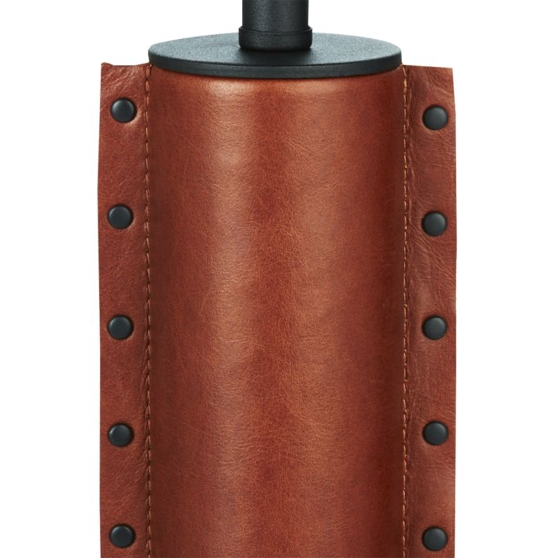 Rivet Brown Leather Table Lamp - Image 5