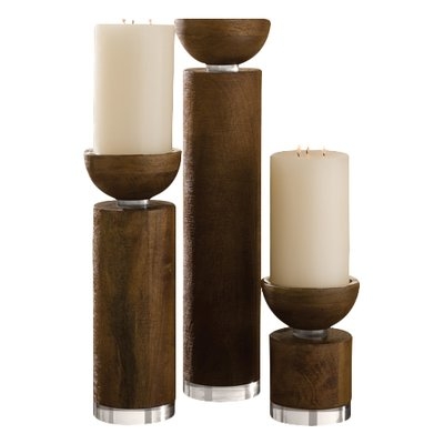 Pillar Wood Candle Holder - Image 0