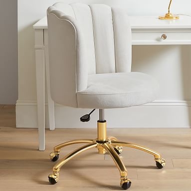 Channel Stitch Task Chair: Lustre Velvet Linen - Image 2