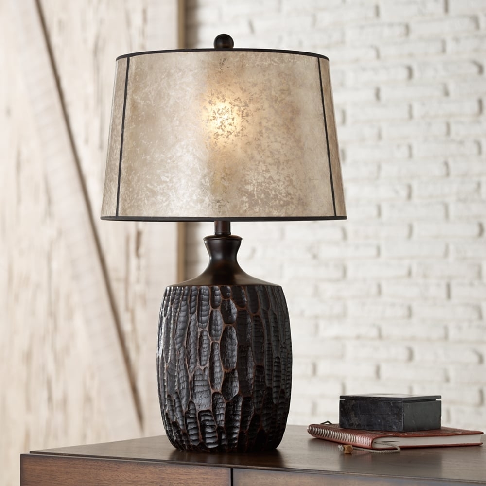 Franklin Iron Works Lynch 25 1/2" Rustic Table Lamp with Mica Shade - Image 0