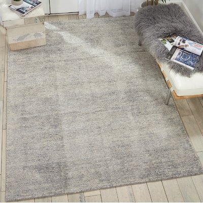 Romans Solid Hand-Tufted Silver Birch Area Rug - Image 0