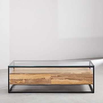 Box Frame Storage Coffee Table, Raw Mango, Large - Image 3
