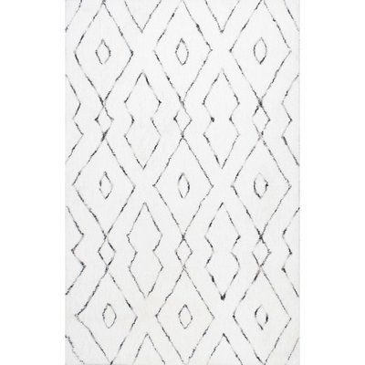 Peraza Hand-Tufted White Area Rug, 7'6" x 9'6" - Image 0