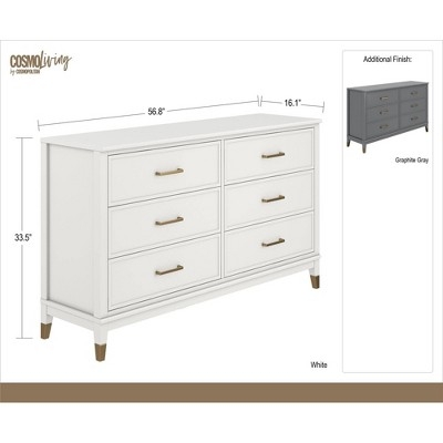 Westerleigh 6 Drawer Dresser Gray - CosmoLiving by Cosmo - Image 7