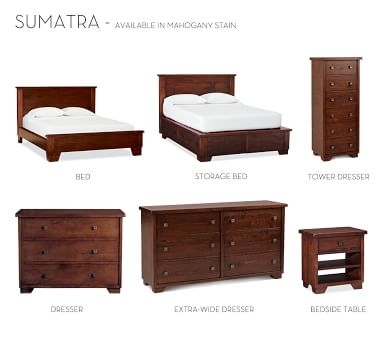 Sumatra 1-Drawer Bedside Table, Mahogany stain - Image 3