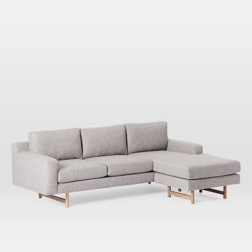 Eddy 3 Seater Flip Sectional, Deco Weave, Feather Gray - Image 0