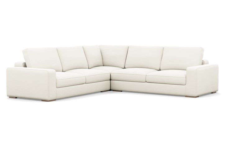 Ainsley Corner Sectional with Ivory Fabric and Natural Oak legs - Image 1
