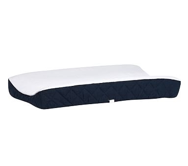 Conventional Changing Pad Insert & Linen Navy Changing Cover - Image 0