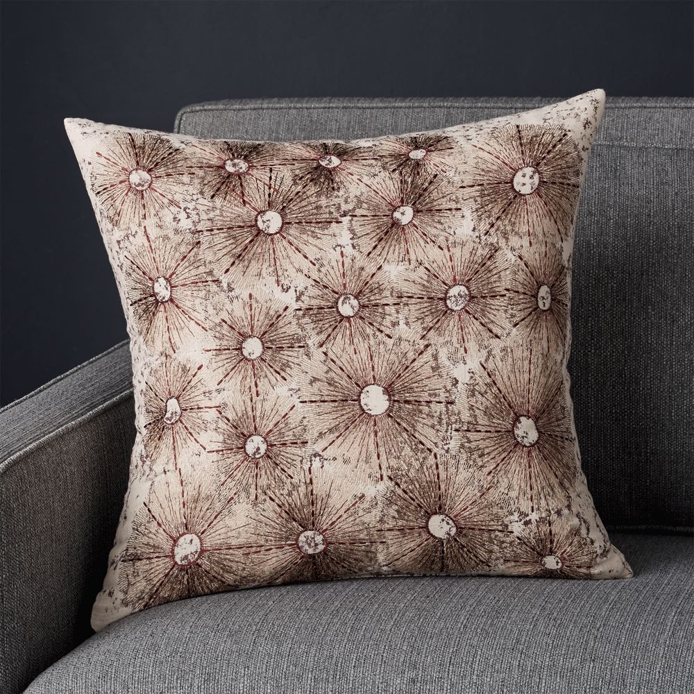 Stacia Blush Patterned Pillow with Down-Alternative Insert 18" - Image 0