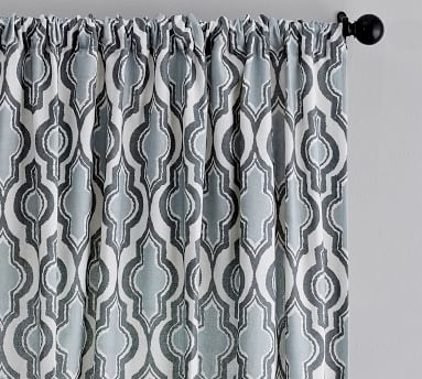 Addie Print Linen/Cotton Rod Pocket Curtain, Gray, 96 X 50" - Image 4