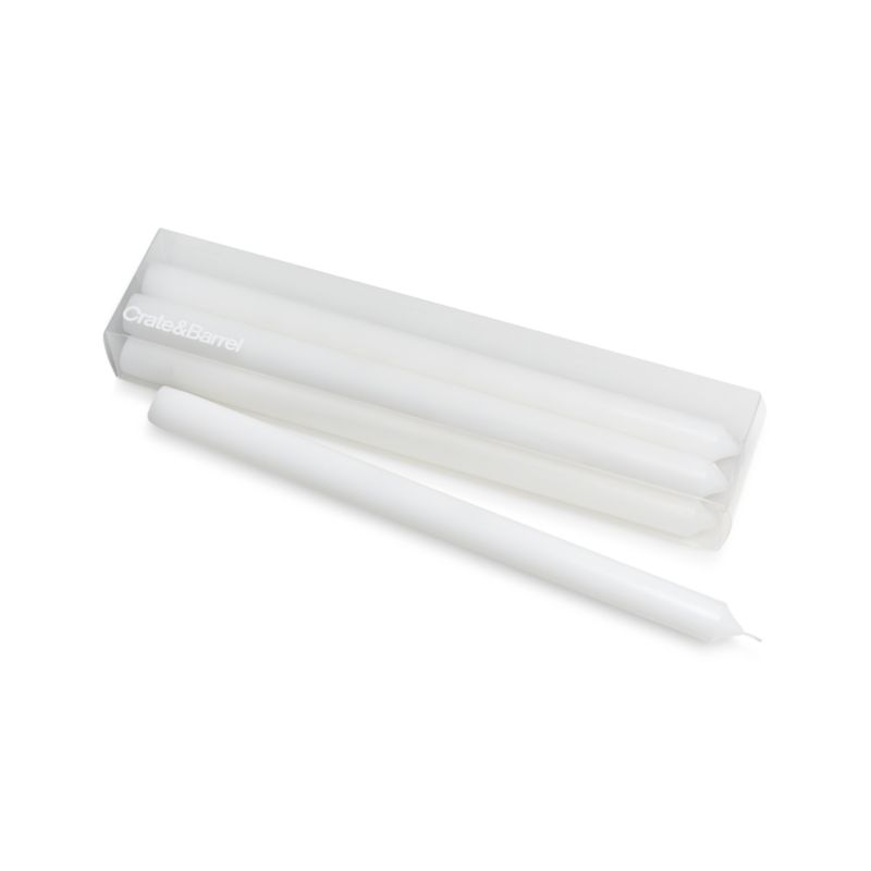 12" White Taper Candles, Set of 6 - Image 2