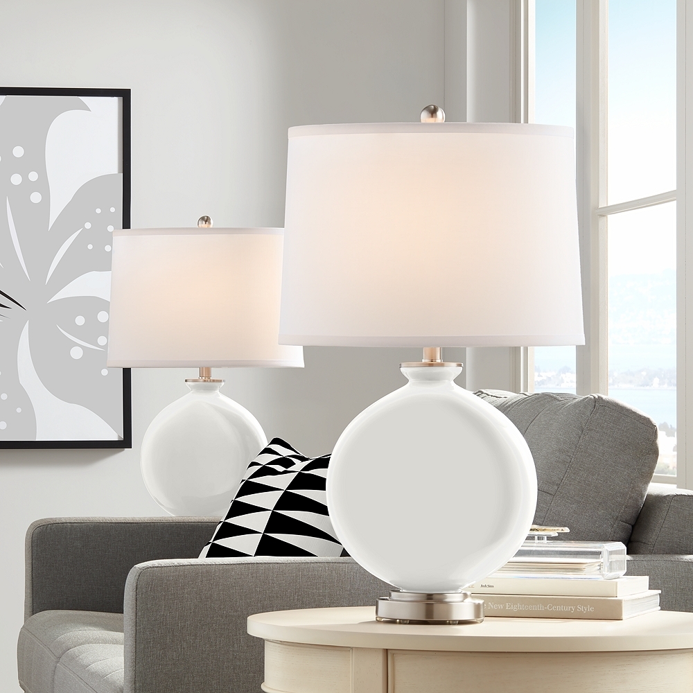 Color Plus Carrie 26 1/2" Modern Winter White Table Lamps Set of 2 - Image 0