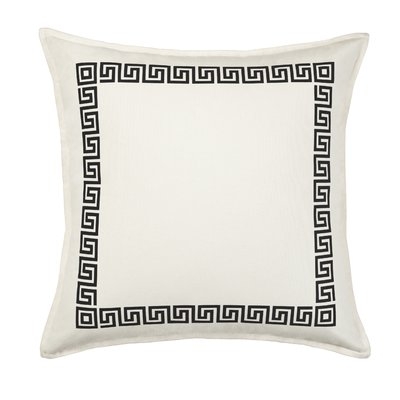 Dore Greek Key Cotton Canvas Throw Pillow - Image 0