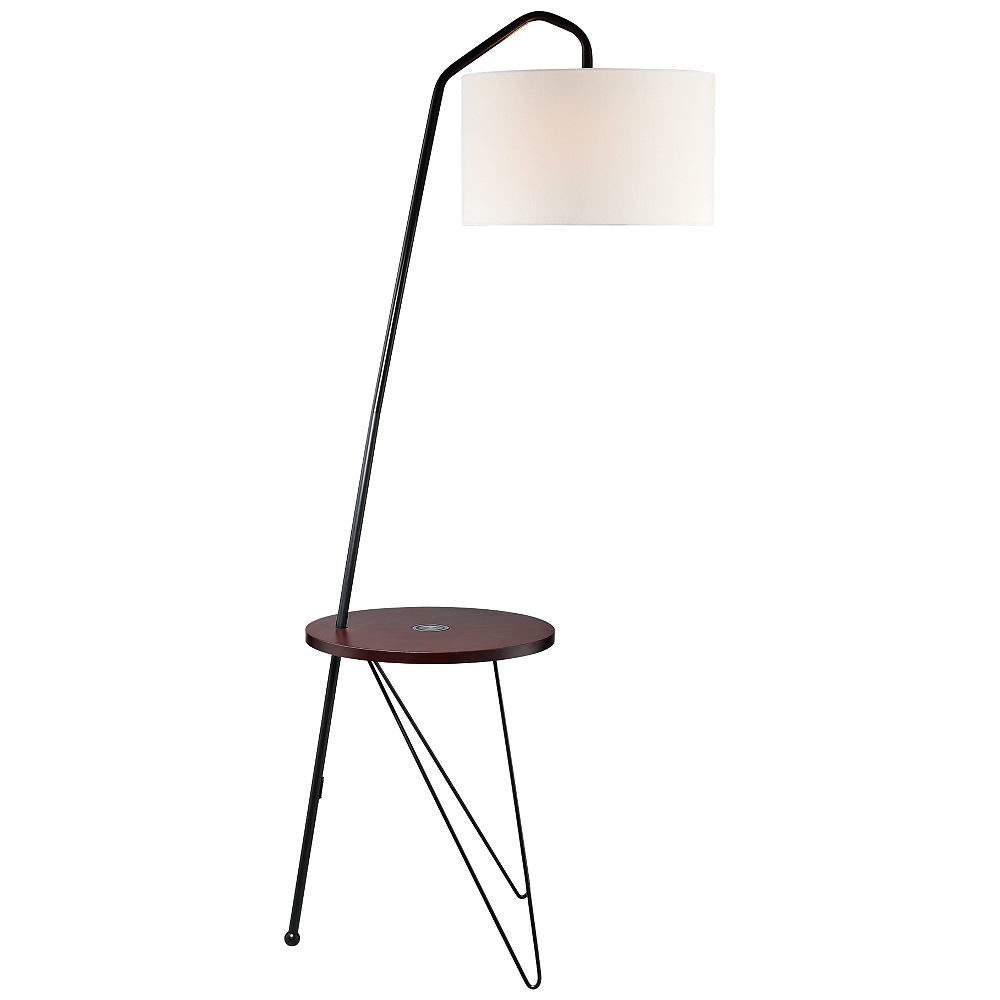 Lite Source Rutherford Black Floor Lamp with Tray Table - Style # 69G12 - Image 0