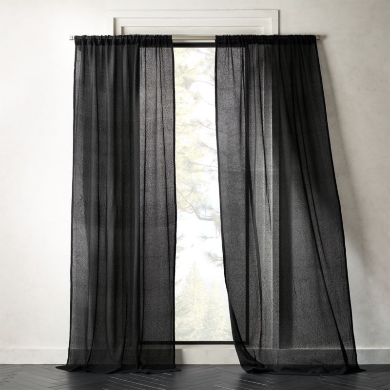 Net Black Curtain Panel 48"x96" - Image 1