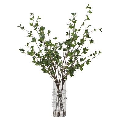 Cherry Leaf Branch in Decorative Vase - Image 0