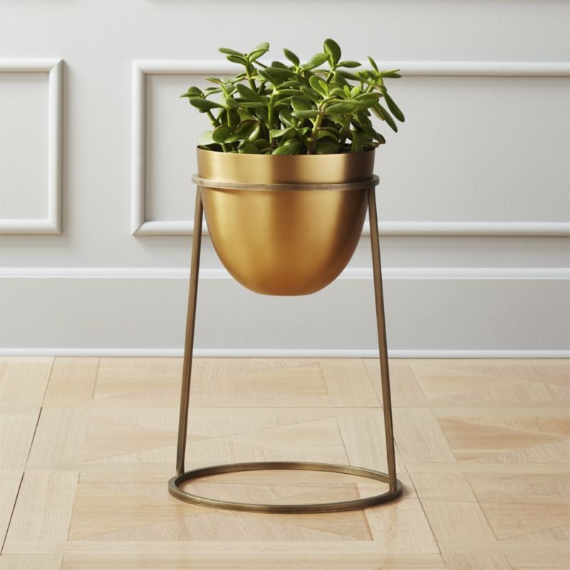 Milo Brass Planter On Stand Small - Image 3