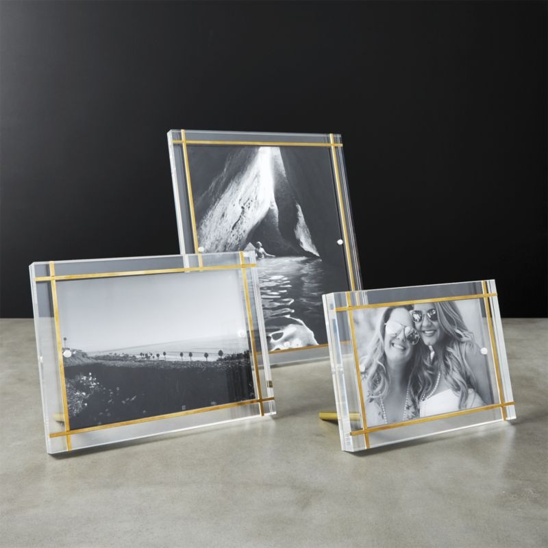 Stella Brass Inlay Acrylic Photo Frame, 4"x6" - Image 2