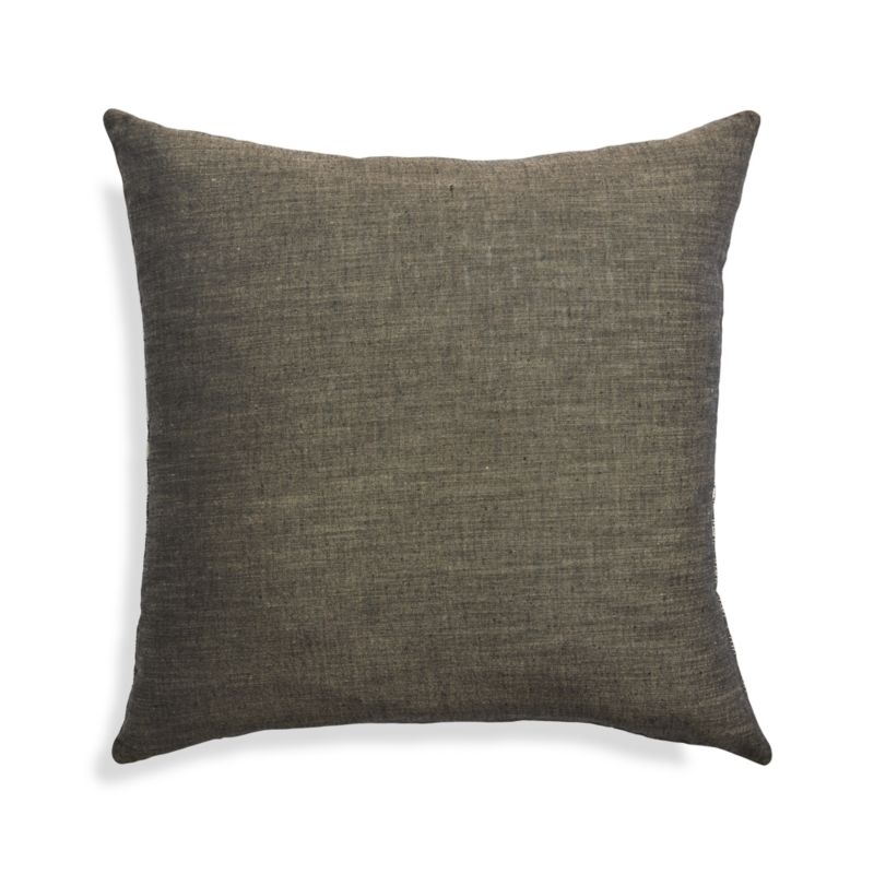 Dominic Mocha Patterned Pillow with Feather-Down Insert 20" - Image 4