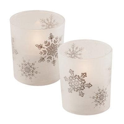 Snowflakes Glass Unscented Candle - Image 0