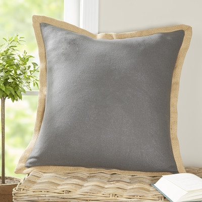 Shayna Jute Square 22" Throw Pillow Cover - Image 0