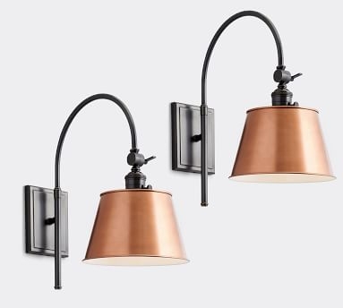 PB Classic Bronze Tapered Metal Hood with Bronze Classic Arc Sconce - Image 5