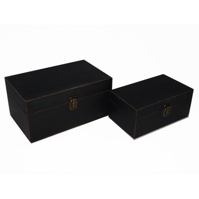 2 Piece Simple Wooden Treasure Box Set - Image 0
