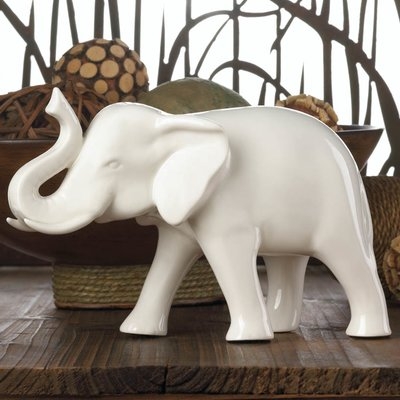 Sleek Ceramic Elephant Figurine - Image 0