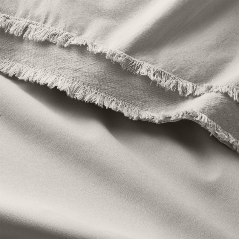 Organic Cotton Grey Eyelash Fringe Standard Pillow Sham - Image 1