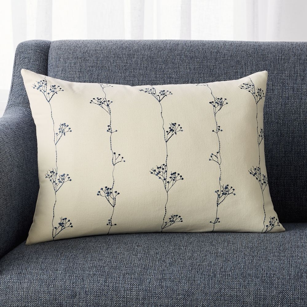 Eva Botanical Pillow Feather-Down Insert 22"x15" - Image 0